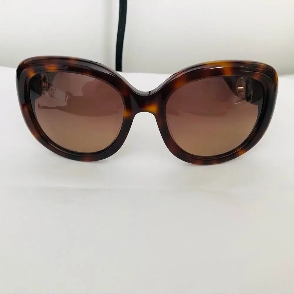 Salvatore Ferragamo Tortoise & Gold Sunglasses Case Dust Bag & Cloth Retail $475